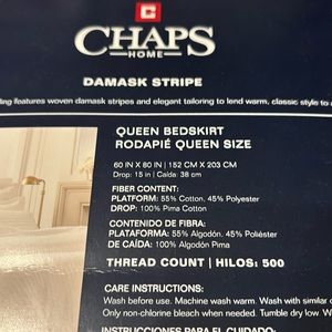Chaps Home Damask Stripe Bedskirt